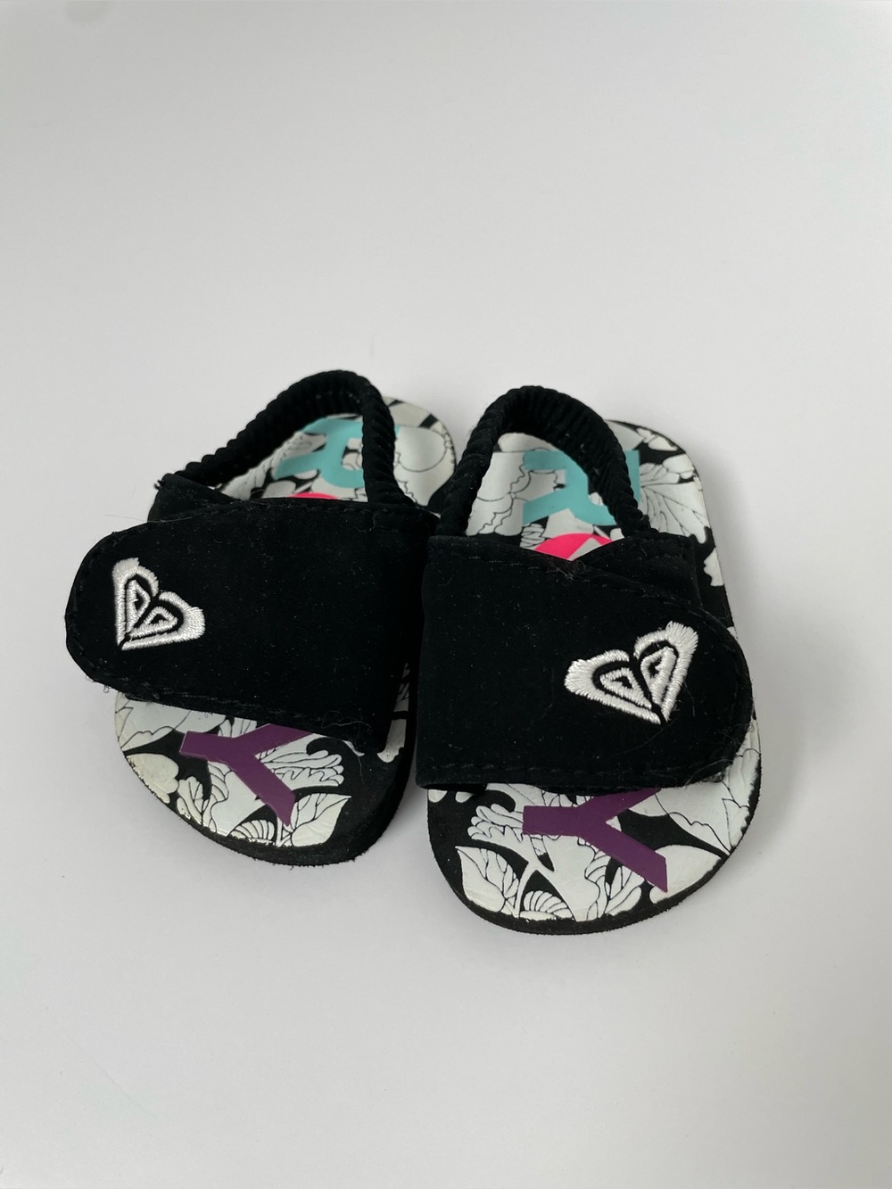 Roxy Baby Girls Finn Sandals No Size Tag (Measures Size 4 / 4.5")
